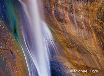 Horizontal composition of Lower Calf Creek Fall, Utah, with the waterfall off-center