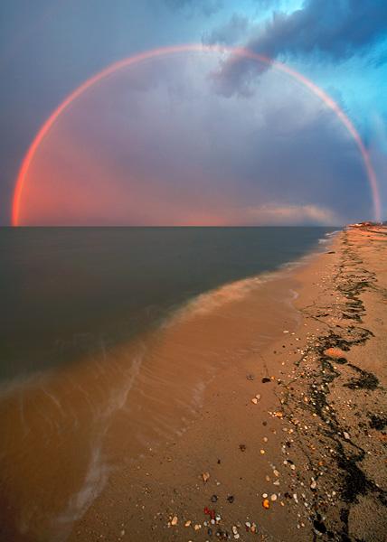 Rainbow over Big Stone Beach, Delaware Bay