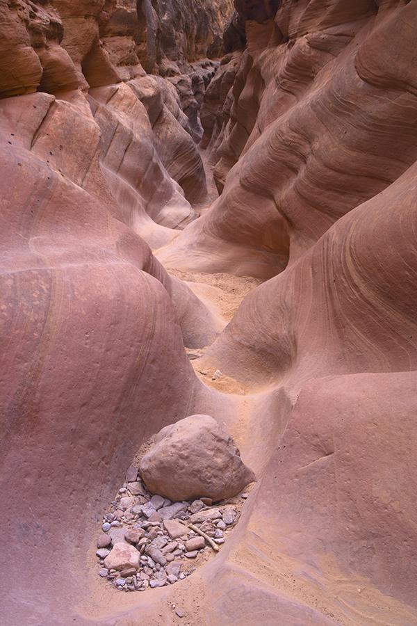 Little Wildhorse Slot Canyon in Utah with striations and symmetry of the rocks with patterns and striations
