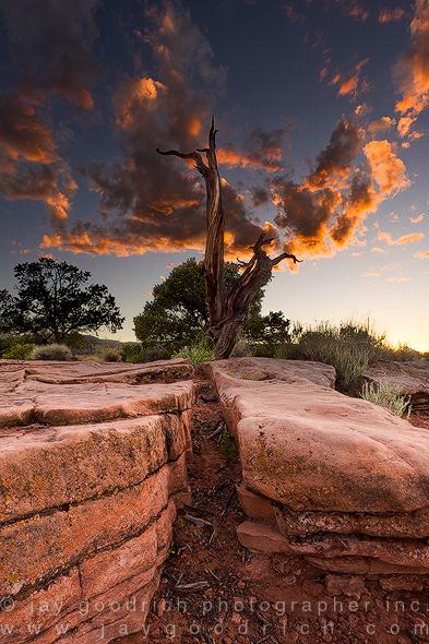 Sunset Over the Otto Trail Overlook, Colorado National Monument, by Jay Goodrich