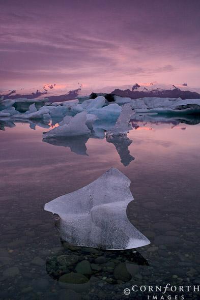 Jokulsarlon Icebergs Sunrise 2, Skaftafell National Park, Iceland