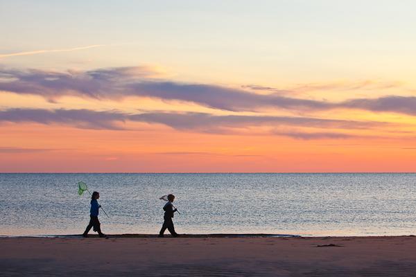 Kids on Bound Brook Island, Cape Cod National Seashore, Wellfleet, Massachusetts.