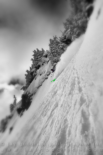 Dropping off of Mount Herman--Final B/W, Blur Vignette by Jay Goodrich