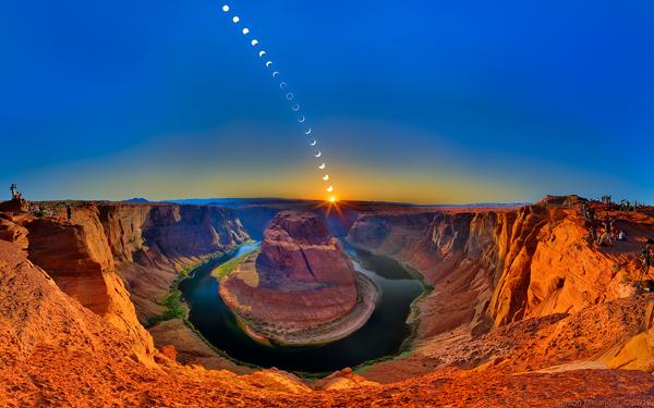 The Ring of Fire over Horseshoe Bend - Colorado River, Page, Arizona