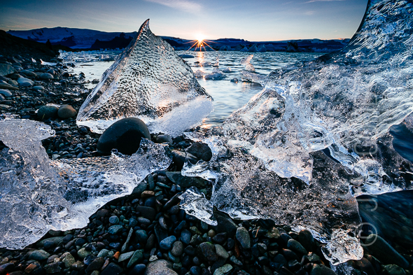 Light Sunset Iceberg Iceland by Jay Goodrich