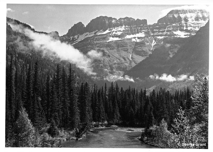The Garden Wall and McDonald Creek, Glacier National Park (June 2, 1941). Photo by George Grant.